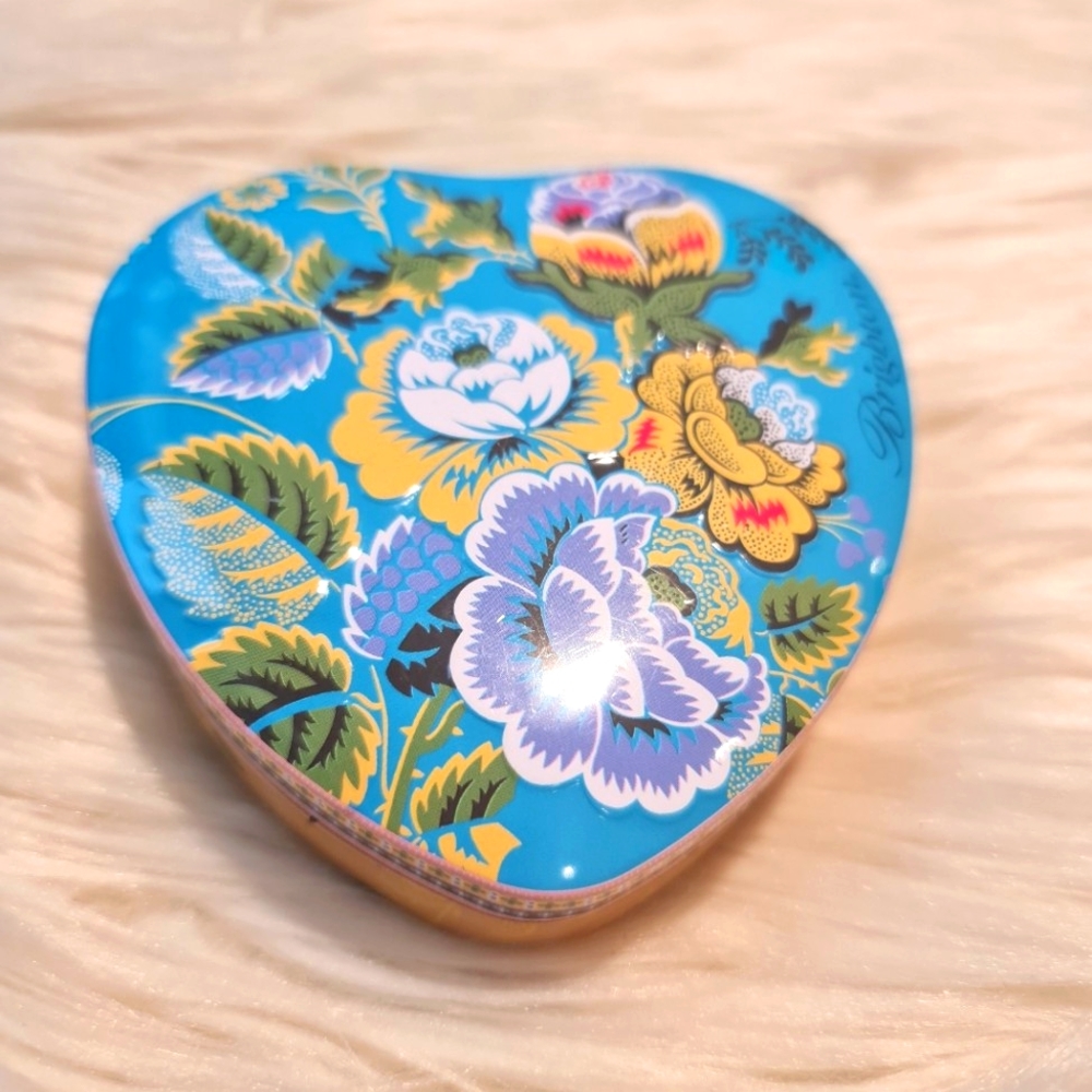 Brighton Blue Heart Shaped Collectible Tin Jewelry Box
